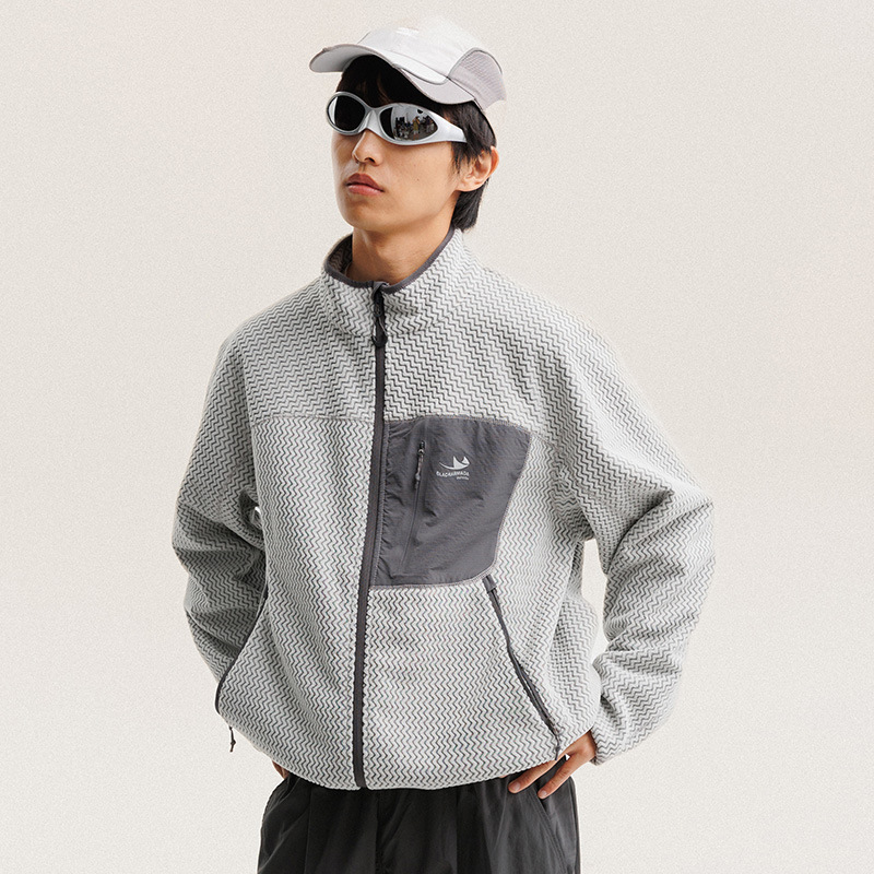 Outdoor Sport Jacket - Veste polaire à rayures ondulées pour