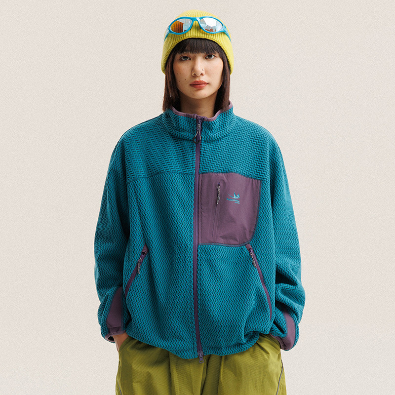 Veste polaire à rayures ondulé - Outdoor Sport Jacket avis et prix